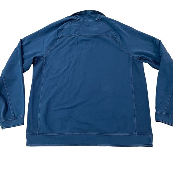 Tommy Bahama Men's Cotton Blend Blue Pullover 1/4 Zip Sweatshirt Size Large - Picture 2 of 6